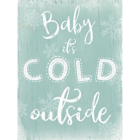 Cold Outside Black Modern Wood Framed Art Print by CAD Designs
