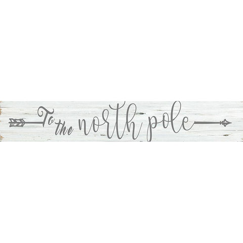 To The North Pole White Modern Wood Framed Art Print by CAD Designs