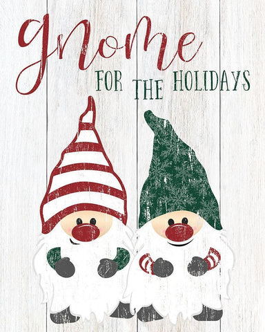 Gnome For The Holidays Black Ornate Wood Framed Art Print with Double Matting by CAD Designs