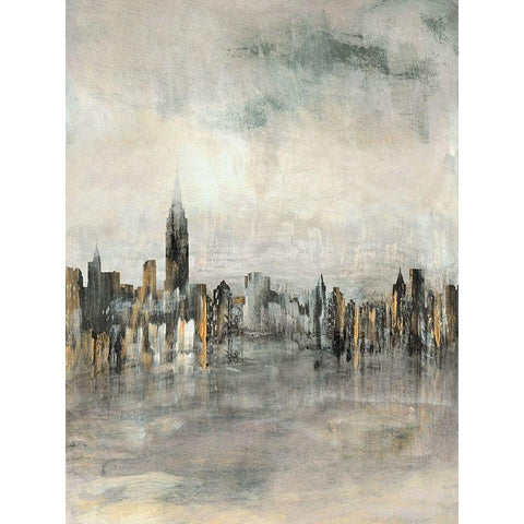 City Lights Black Modern Wood Framed Art Print with Double Matting by Jill, Susan