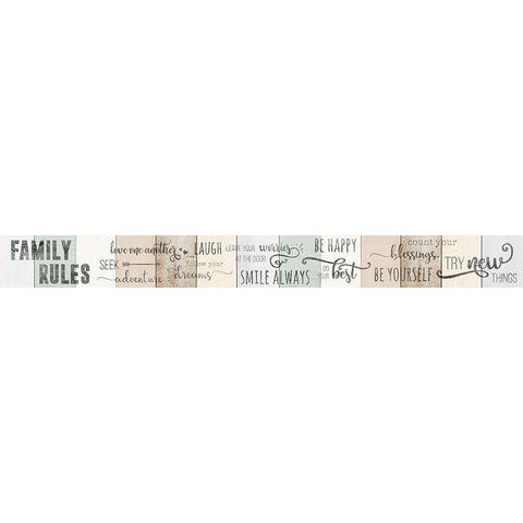 Family Rules White Modern Wood Framed Art Print by CAD Designs