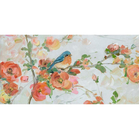 Bluebird Spring Day I White Modern Wood Framed Art Print by Swatland, Sally