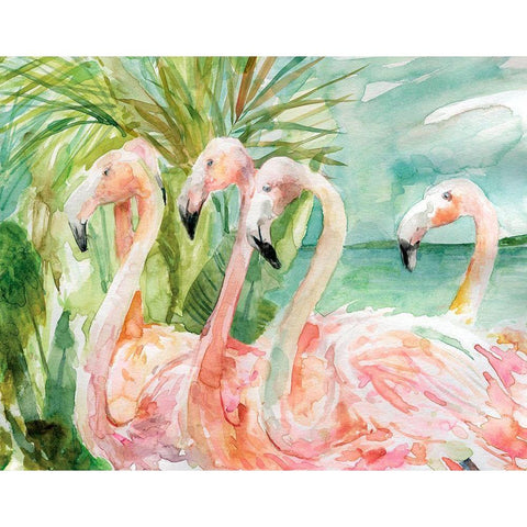 Pink Ladies Gold Ornate Wood Framed Art Print with Double Matting by Robinson, Carol