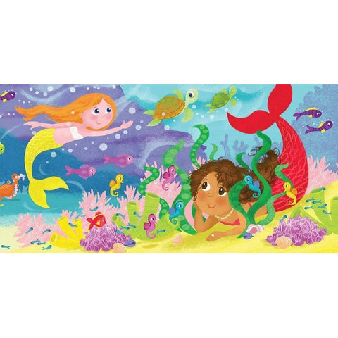 Mermaid Play III Black Modern Wood Framed Art Print with Double Matting by Mitchell, Melanie