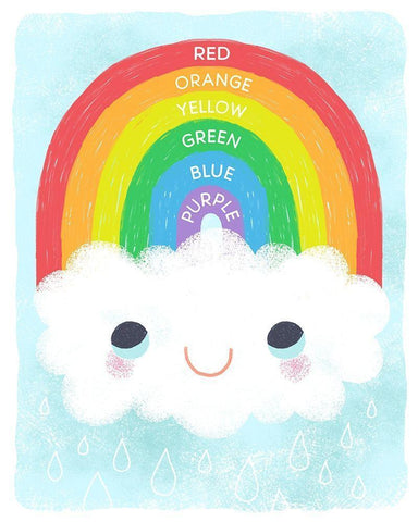 Rainbow Colors White Modern Wood Framed Art Print with Double Matting by Doyle, Lizzy