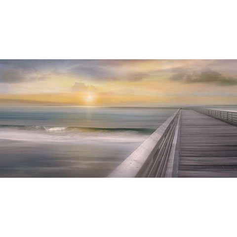Sundown White Modern Wood Framed Art Print by Calascibetta, Mike