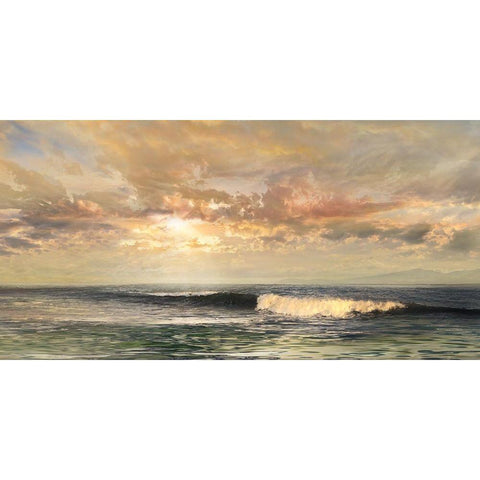Serenity Black Modern Wood Framed Art Print with Double Matting by Calascibetta, Mike