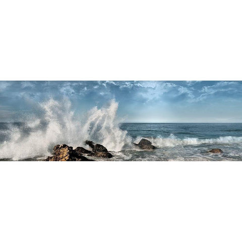 Big Splash Black Modern Wood Framed Art Print by Calascibetta, Mike