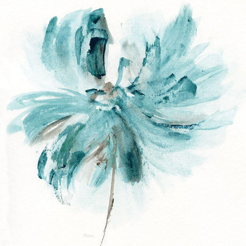 Blue Dance I White Modern Wood Framed Art Print with Double Matting by Craven, Katrina
