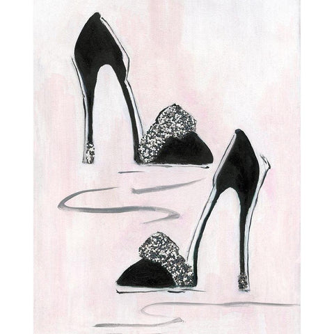 Shoes That Dazzle II White Modern Wood Framed Art Print by Swatland, Sally