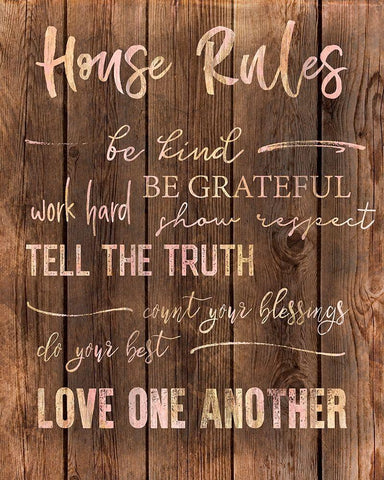 House Rules Black Ornate Wood Framed Art Print with Double Matting by CAD Designs