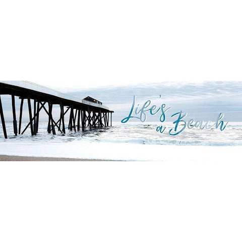 Lifes a Beach White Modern Wood Framed Art Print by Carpentieri, Natalie