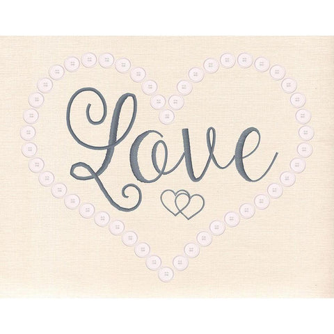 Stitched Love Black Modern Wood Framed Art Print by Santiago, Daniela