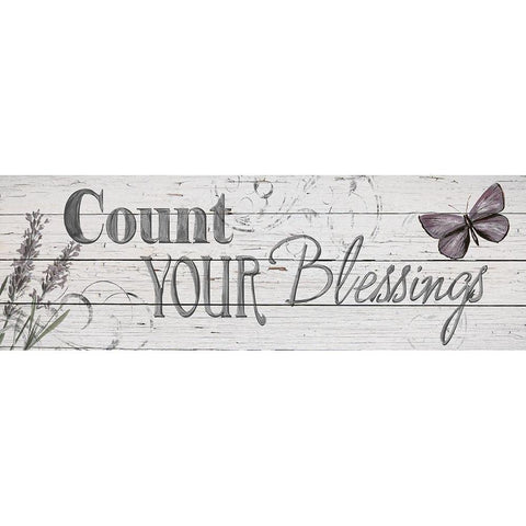 Count Your Blessings White Modern Wood Framed Art Print by Craven, Katrina