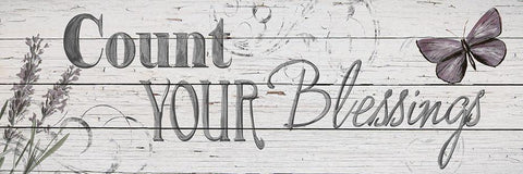 Count Your Blessings Black Ornate Wood Framed Art Print with Double Matting by Craven, Katrina