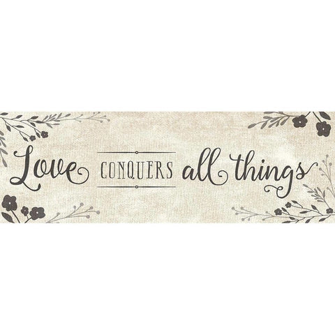 Love Conquers White Modern Wood Framed Art Print by Murray, Amanda