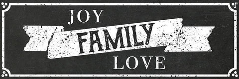 Joy Family Love Black Ornate Wood Framed Art Print with Double Matting by CAD Designs