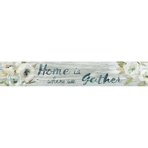 Home is Where we Gather Black Modern Wood Framed Art Print with Double Matting by Robinson, Carol