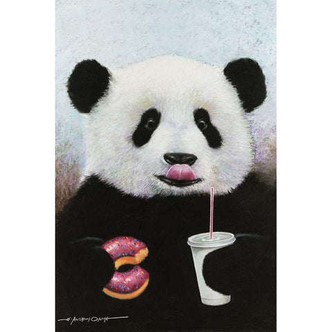 Panda Break Black Modern Wood Framed Art Print with Double Matting by Orme, E. Anthony