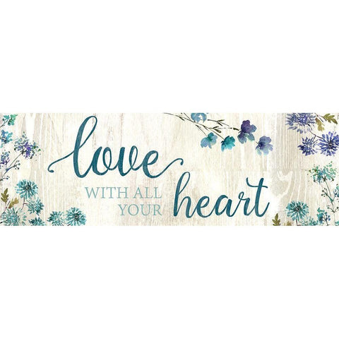 Love With All Your Heart Black Modern Wood Framed Art Print by Knutsen, Conrad