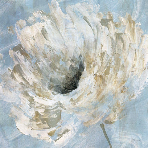 Blue Blanc II Black Modern Wood Framed Art Print by Craven, Katrina