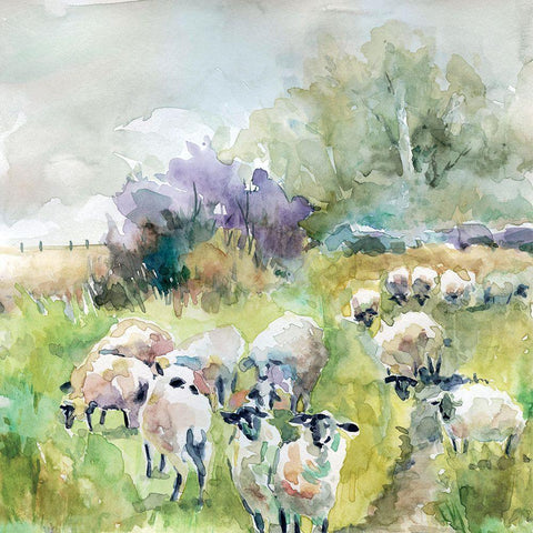 Spring Flock White Modern Wood Framed Art Print by Robinson, Carol