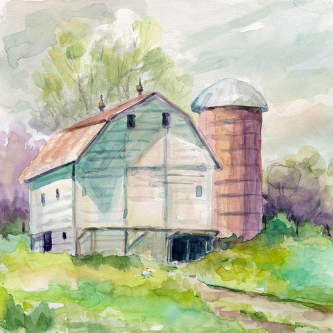 Spring Silo White Modern Wood Framed Art Print by Robinson, Carol