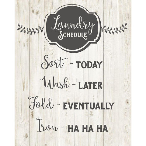 Laundry Schedule Black Modern Wood Framed Art Print by Murray, Amanda