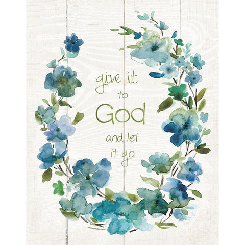 Give It To God White Modern Wood Framed Art Print by Robinson, Carol