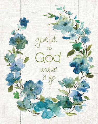 Give It To God White Modern Wood Framed Art Print with Double Matting by Robinson, Carol