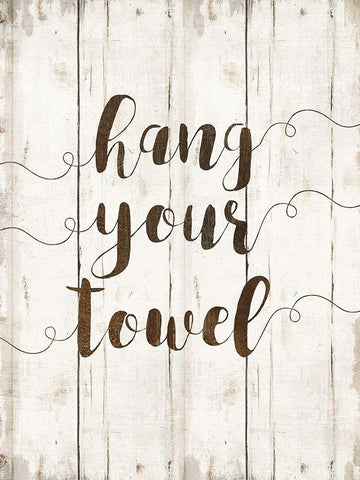 Hang Your Towel Black Ornate Wood Framed Art Print with Double Matting by Murray, Amanda