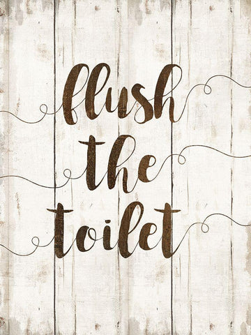 Flush The Toilet Black Ornate Wood Framed Art Print with Double Matting by Murray, Amanda