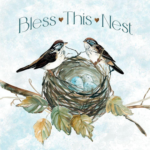 Bless Nest Black Ornate Wood Framed Art Print with Double Matting by Robinson, Carol