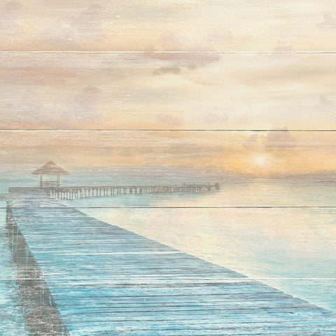 Gather at the Beach Gold Ornate Wood Framed Art Print with Double Matting by Calascibetta, Mike