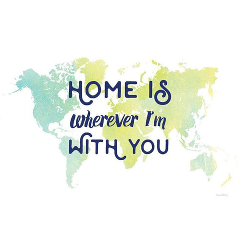 Home is World Map White Modern Wood Framed Art Print by Murray, Amanda