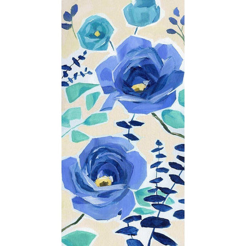 Blue Modern Garden I White Modern Wood Framed Art Print by Nan