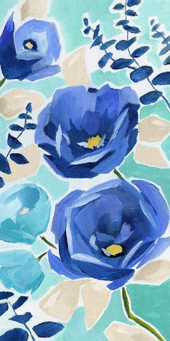 Blue Modern Garden II Black Ornate Wood Framed Art Print with Double Matting by Nan