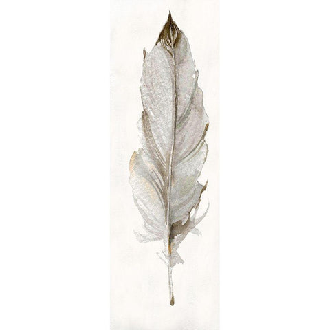 Neutral Feather II White Modern Wood Framed Art Print by Robinson, Carol