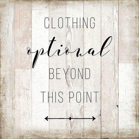 Clothing Optional White Modern Wood Framed Art Print with Double Matting by Murray, Amanda