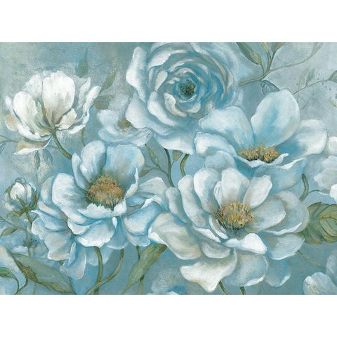 Twilight Blooms White Modern Wood Framed Art Print by Robinson, Carol