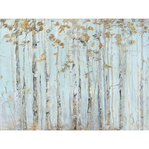 Soft Birch Forest Gold Ornate Wood Framed Art Print with Double Matting by Swatland, Sally