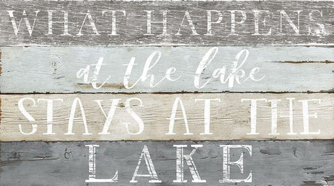 What Happens at the Lake White Modern Wood Framed Art Print with Double Matting by CAD Designs