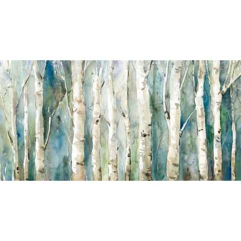 Birch River Walk White Modern Wood Framed Art Print by Robinson, Carol