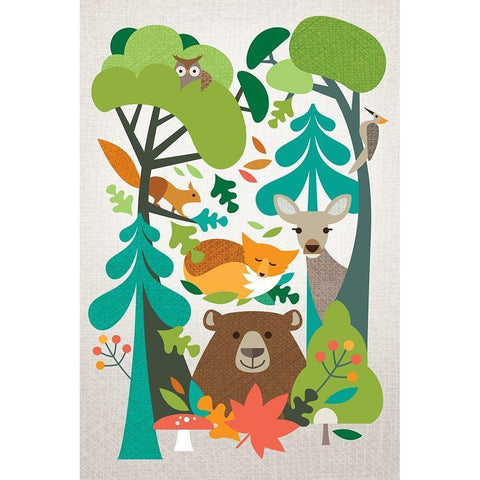Woodland Friends Gold Ornate Wood Framed Art Print with Double Matting by Shufflebotham, Amanda