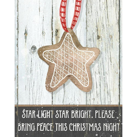 Gingerbread Star White Modern Wood Framed Art Print by Robinson, Carol