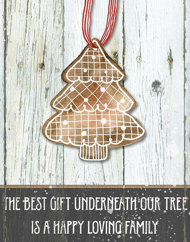 Gingerbread Tree Black Ornate Wood Framed Art Print with Double Matting by Robinson, Carol