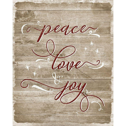 Peace Love Joy White Modern Wood Framed Art Print by Carpentieri, Natalie