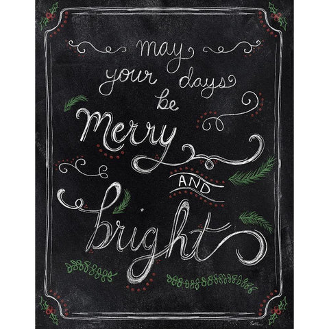Merry and Bright White Modern Wood Framed Art Print by Carpentieri, Natalie