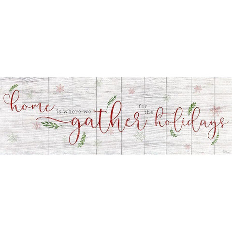 Holidays Gather Black Modern Wood Framed Art Print by Carpentieri, Natalie