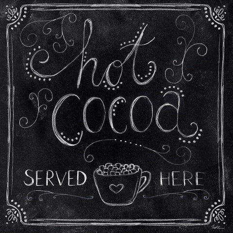 Hot Cocoa White Modern Wood Framed Art Print with Double Matting by Carpentieri, Natalie